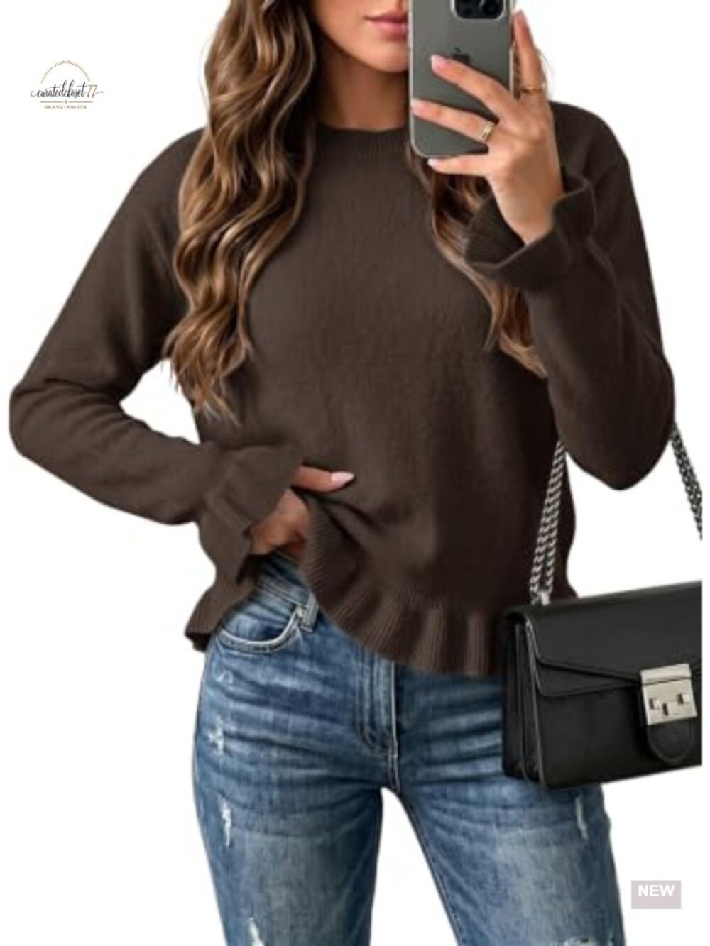 Pink Queen Women's Long Sleeve Pullover Sweater Lightweight Knit Top